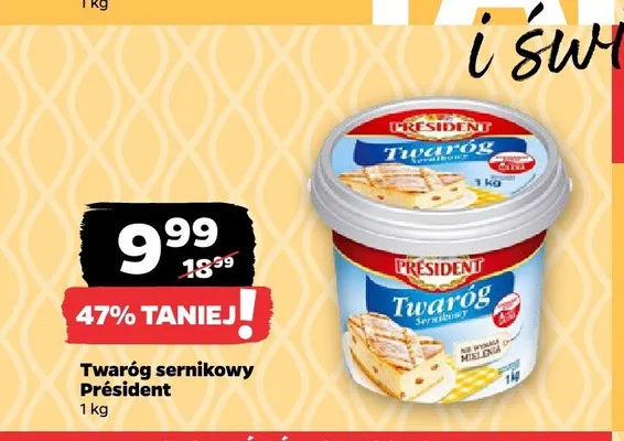 Twaróg sernikowy Président promocja w Netto
