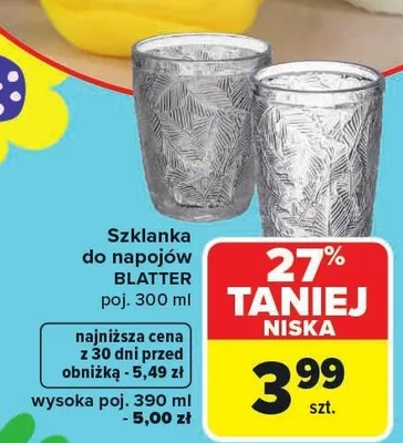 Szklanka do napojów wysoka promocja w Carrefour Market