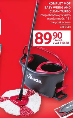 Komplet mop Easy Wring and Clean Turbo mop obrotowy wiadro o pojemności 13 l z wyciskaczem promocja w Selgros