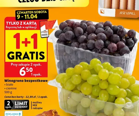 Winogrono bezpestkowe ciemne promocja w Intermarche