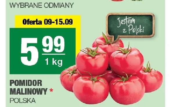Pomidory malinowe polskie promocja w SPAR