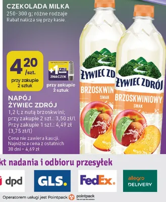 Napój Żywiec Zdrój brzoskwiniowy promocja w Stokrotka