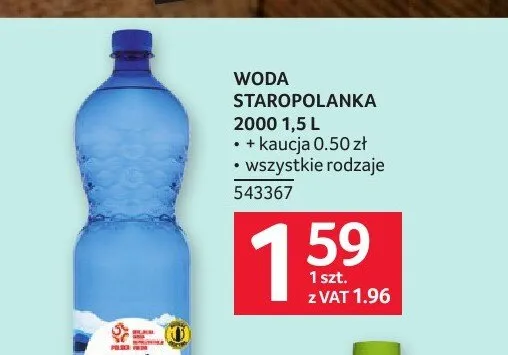 Woda mineralna Staropolanka 2000 promocja w Selgros