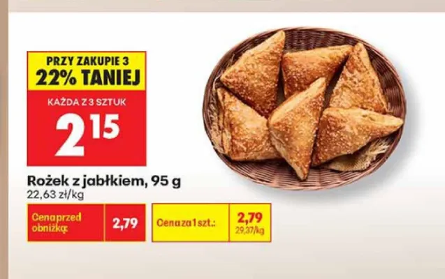 Rożek z jabłkiem promocja w Biedronka