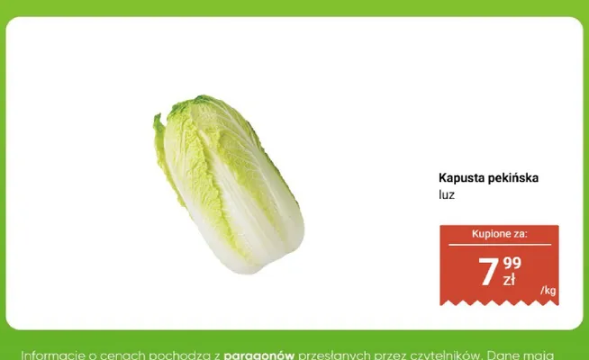 Kapusta pekińska luz promocja w Biedronka