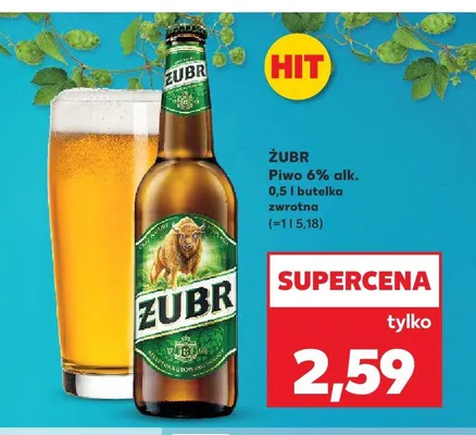 Piwo Żubr 6% alk. 0,5l promocja w Kaufland