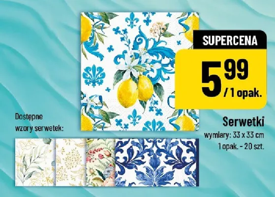 Serwetki papierowe 33x33 cm promocja w POLOmarket