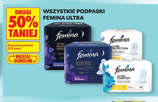Podpaski Femina Ultra promocja w Biedronka