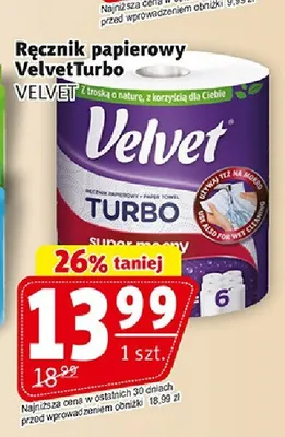 Ręcznik papierowy Velvet Turbo promocja w Prim Market