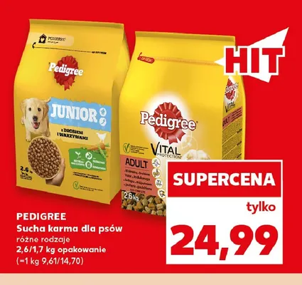 Sucha karma dla psów Junior z drobiem i warzywami Pedigree promocja w Kaufland