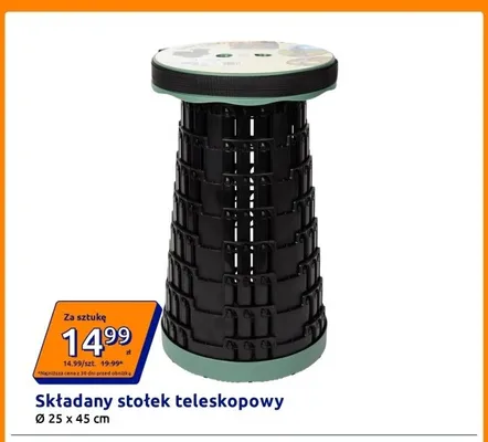 Składany stołek teleskopowy promocja w Action