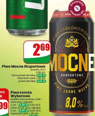 Piwo Jabłonowskie Mocne Eksportowe puszka promocja w Dino