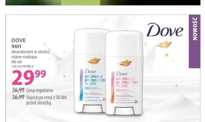 Dezodorant w sztyfcie Dove 96H Ultimate Protection Original Clean promocja w Hebe