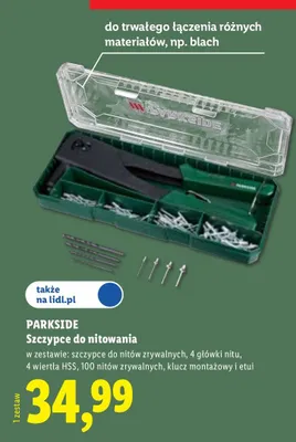 Szczypce do nitowania Parkside promocja w Lidl