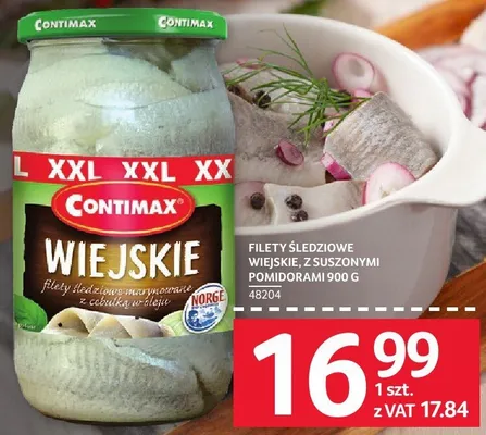 Filety śledziowe wiejskie, z suszonymi pomidorami 900g Contimax 48204 promocja w Selgros