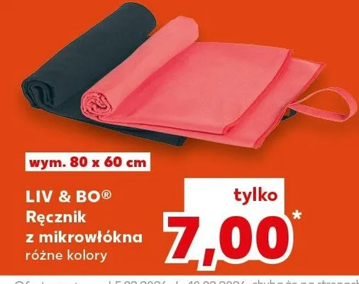 Ręcznik z mikrowłókna różne kolory promocja w Kaufland