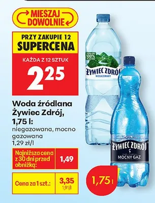 Woda źródlana niegazowana promocja w Biedronka