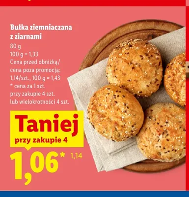Bułka ziemniaczana z ziarnami promocja w Lidl