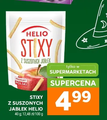 Stixy z suszonych jabłek Helio promocja w Stokrotka