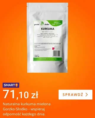 Naturalna kurkuma mielona Gorzko-Słodko promocja w Allegro
