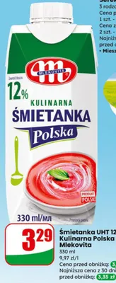 Śmietanka UHT 12% Kulinarna Polska  promocja w Dino