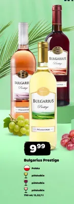 Wino różowe Bulgarius Prestige półsłodkie promocja w Netto