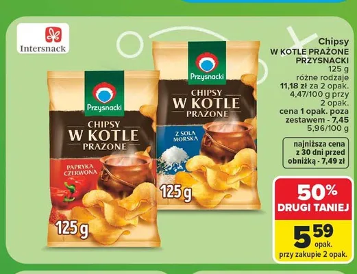 Chipsy w kotle prażone Przysnacki papryka czerwona promocja w Carrefour