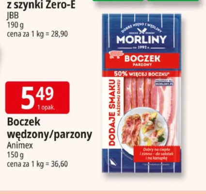 Boczek wędzony parzony Animex promocja w Leclerc