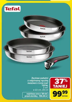 Zestaw patelni z odpinaną rączką Tefal Ingenio Cook Eat promocja w Carrefour Market