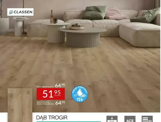 Panele laminowane Classen Dąb Trogir 8 mm AC5 promocja w Abra Meble