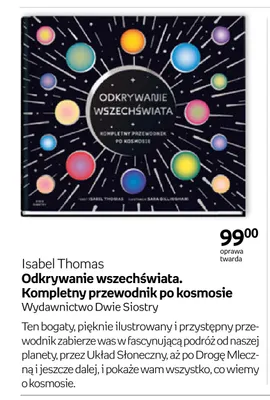 Książka Isabel Thomas Odkrywanie wszechświata. Kompletny przewodnik po kosmosie Wydawnictwo Dwie Siostry promocja w Empik