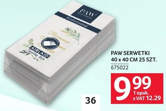 Serwetki PAW 40 x 40 CM 25 SZT. promocja w Selgros