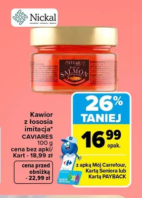 Kawior z łososia imitacja Caviares promocja w Carrefour