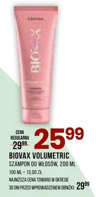 Szampon do włosów Biovax Volumetric promocja w Drogerie Natura