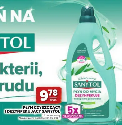 Płyn czyszczący i dezynfekujący Sanytol uniwersalny promocja w Stokrotka