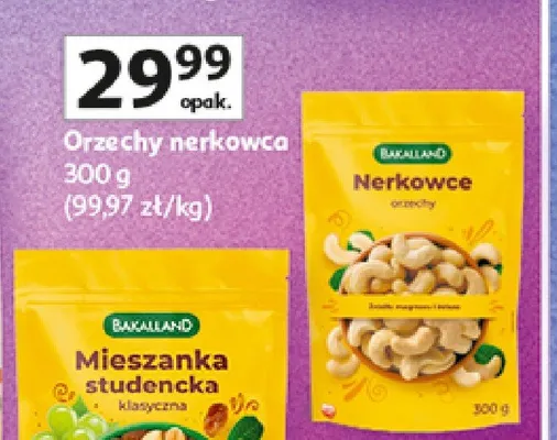Orzechy nerkowca Bakalland promocja w Auchan