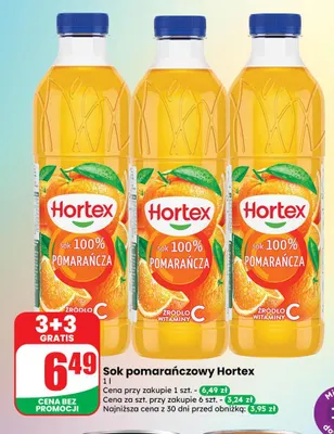 Sok pomarańczowy Hortex promocja w Dino