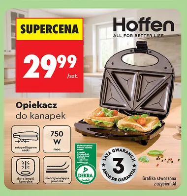 Opiekacz do kanapek Hoffen promocja w Biedronka