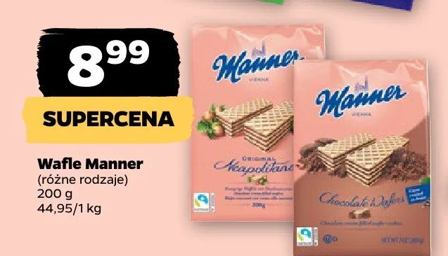 Wafle Manner, różne rodzaje promocja w Netto