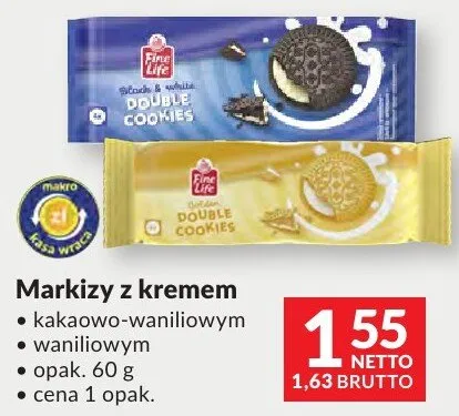 Markizy z kremem kakaowo-waniliowym Fine Life promocja w Makro