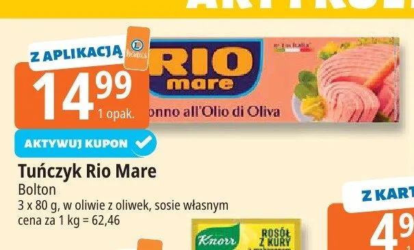 Tuńczyk Rio Mare w oliwie z oliwek promocja w Leclerc