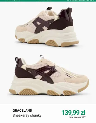 Sneakersy chunky Graceland promocja w Deichmann
