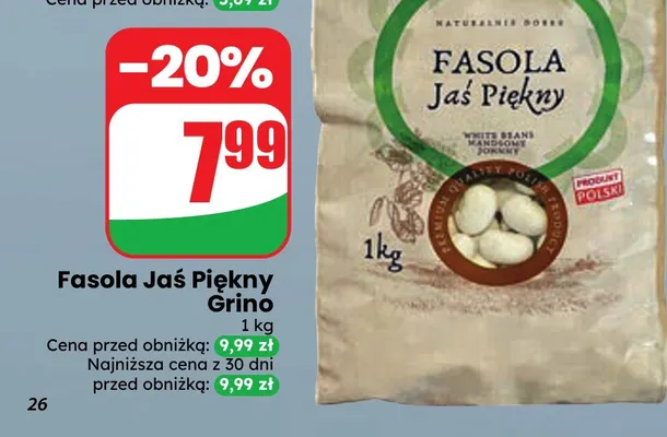 Fasola Jaś Piękny Grino promocja w Dino