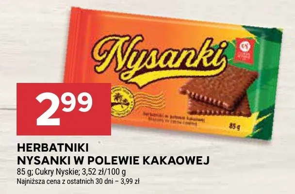 Herbatniki w polewie kakaowej Nysanki promocja w Stokrotka
