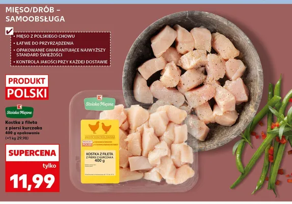Kostka z fileta z piersi kurczaka Stoisko Mięsne promocja w Kaufland
