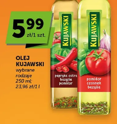Olej Kujawski papryka ostra bazylia pomidor promocja w Euro Sklep