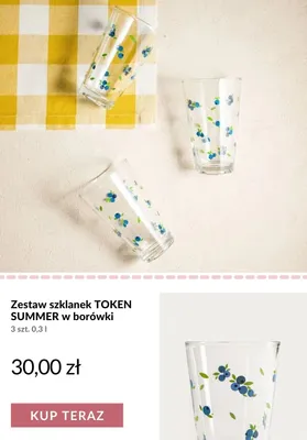 Zestaw szklanek TOKEN SUMMER w borówki promocja w Homla
