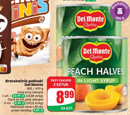 Brzoskwinie połówki promocja w Dino