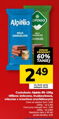 Czekolada truskawkowa Alpinio promocja w Hitpol