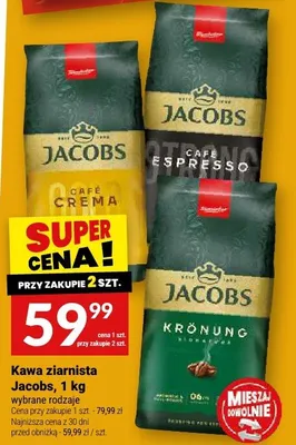 Kawa ziarnista Jacobs Café Espresso promocja w Twój Market